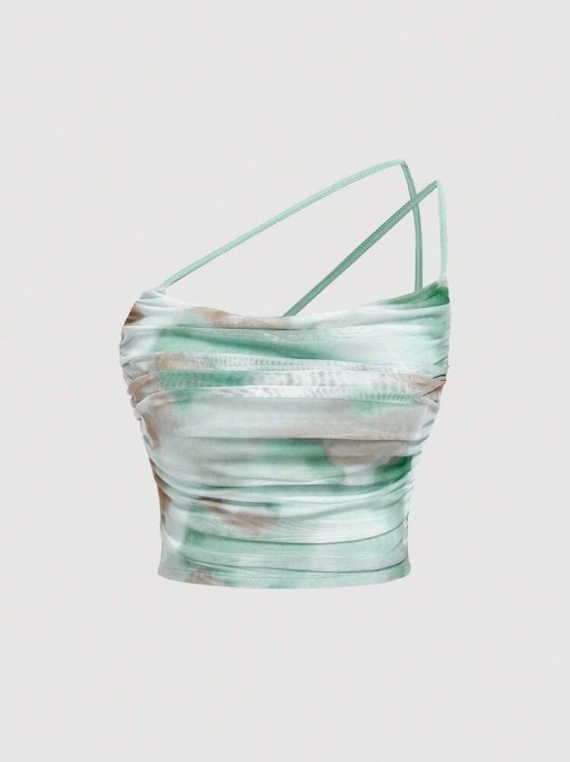 Miętowy top wzór (0XL)