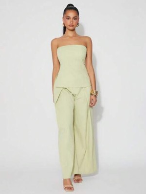 Zielony top odkryte ramiona (XS)