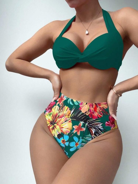 Zielony strój dwuczęściowy wzór (XL)