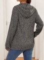 Prążkowana szara bluza kaptur (M)