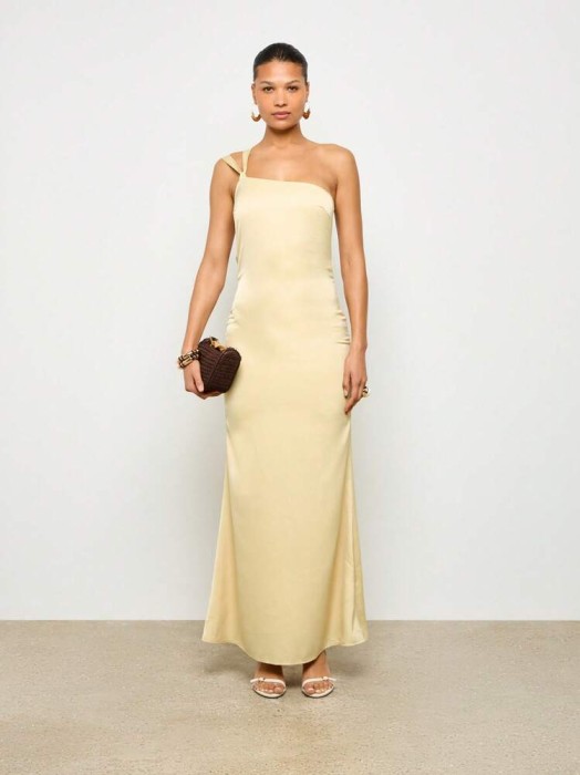 Satynowa sukienka maxi (S)