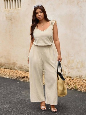 Beżowy kombinezon wiązanie (1XL)