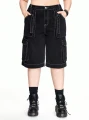Czarne jeansowe szorty bojówki (1XL)