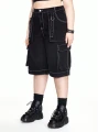 Czarne jeansowe szorty bojówki (1XL)