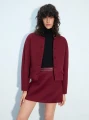 Bordowy żakiet klapy (S)