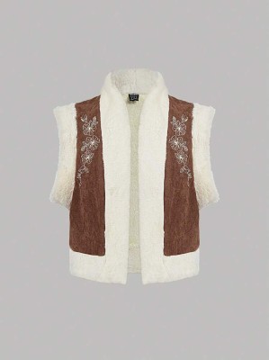 Brązowa ocieplana kamizelka (L)