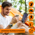 Czarny solarny powerbank kompas
