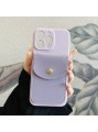 Liliowe etui iPhone 15 Plus kieszonka
