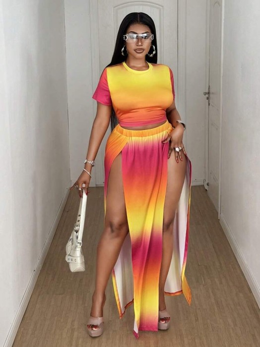 Kolorowy letni komplet ombre (1XL)