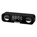 Czarny głośnik bluetooth zegar