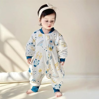 Biały śpiworek wzór zamek (6-9M)