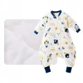 Biały śpiworek wzór zamek (6-9M)