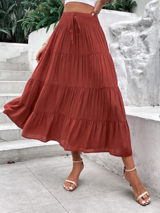 Miedziana spódnica midi (XS)