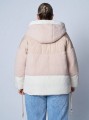 Beżowa puchowa kurtka kaptur (2XL)