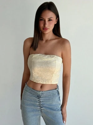 Metaliczny top tuba zamek (M)