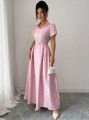 Różowa maxi sukienka pasek (2XL)