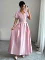 Różowa maxi sukienka pasek (2XL)