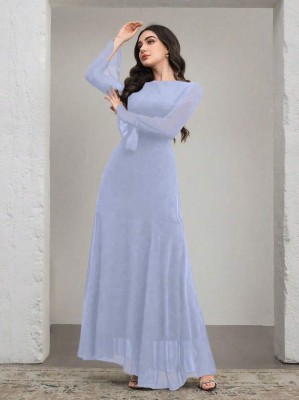 Niebieska szyfonowa sukienka (XS)