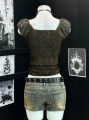 Khaki top wzór (S)