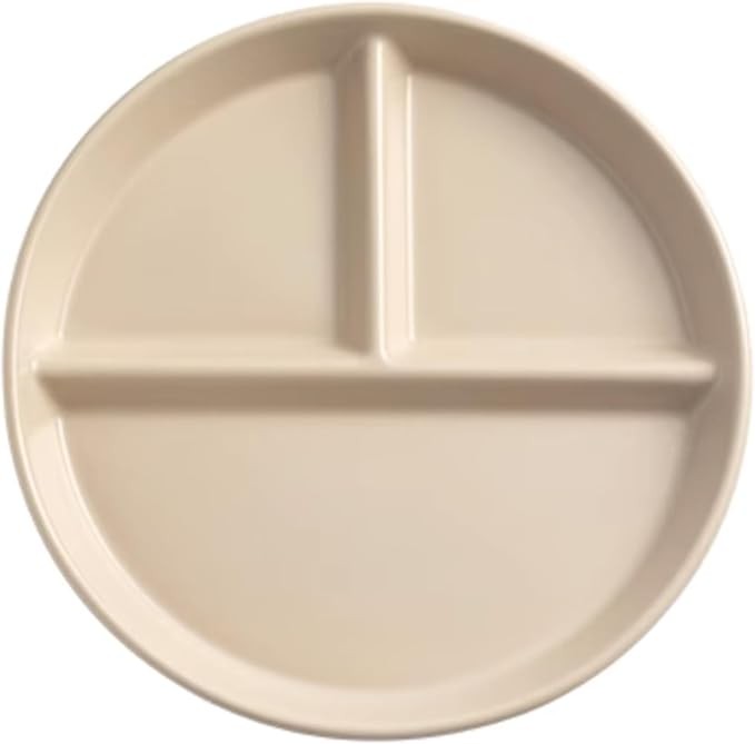 Bezowy talerz plastikowy 3komorowy