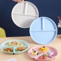 Bezowy talerz plastikowy 3komorowy