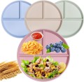 Bezowy talerz plastikowy 3komorowy