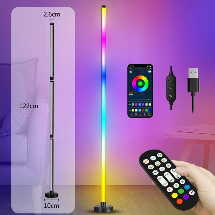 Stojąca kolorowa lampa led
