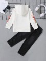 Dwukolorowy komplet jeansy bluza (7L)
