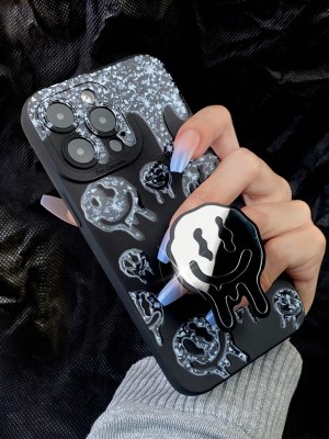 Czarne etui uchwyt nadruk iPhone 13