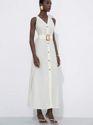 Koszulowa sukienka pasek (M)