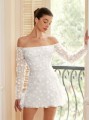Biała sukienka mini off shoulder (S)