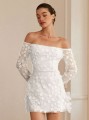 Biała sukienka mini off shoulder (S)