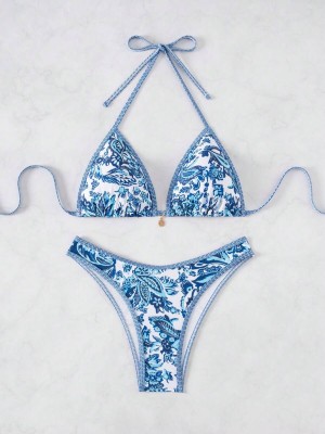 Dwuczęściowe bikini wzór wiązanie (L)