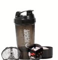 Czarny bidon shaker 2w1