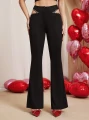 Czarne spodnie cut out dżety (XL)