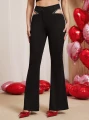Czarne spodnie cut out dżety (XL)