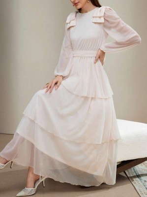 Morelowa sukienka maxi pasek (M)