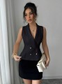 Czarna elegancka kamizelka (S)