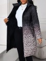 Kolorowy puchowy płaszcz wzór (M)