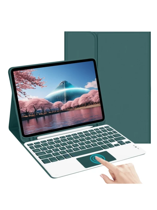 Zielony pokrowiec na tablet klawiatura
