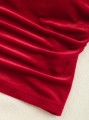 Czerwony aksamitny top (XS)