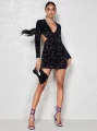 Cekinowa mini sukienka cut out (L)