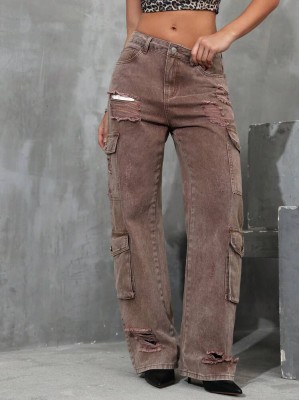 Brązowe jeansy dziury (28)