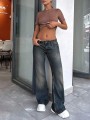 Niebieskie jeansy dzwony (40)