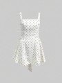 Mini sukienka groszki kokarda (XL)