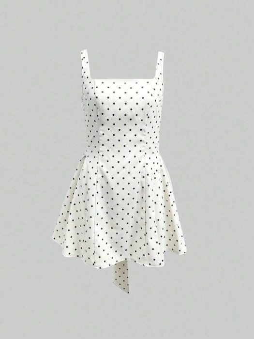Mini sukienka groszki kokarda (XL)