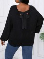 Czarny sweter wiązanie (0XL)