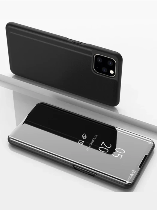Czarne etui na telefon iPhone 15 Pro klapka