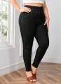 Czarne elastyczne jeansy rurki (4XL)