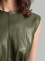 Khaki sukienka imitacja skóry (S)